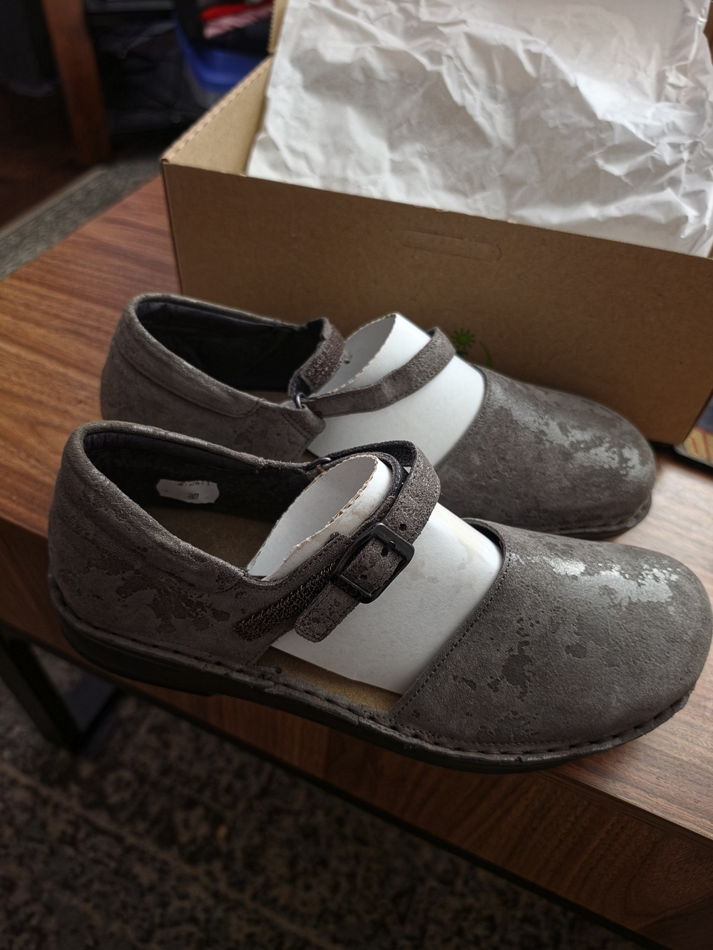 Naot Gray Mary Jane Dress Shoes with Buckle